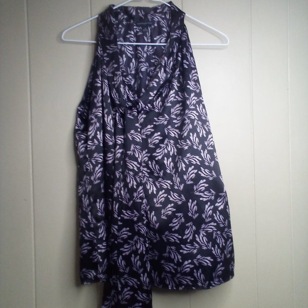 Banana Republic Factory Sleeveless Blouse M Black Silver